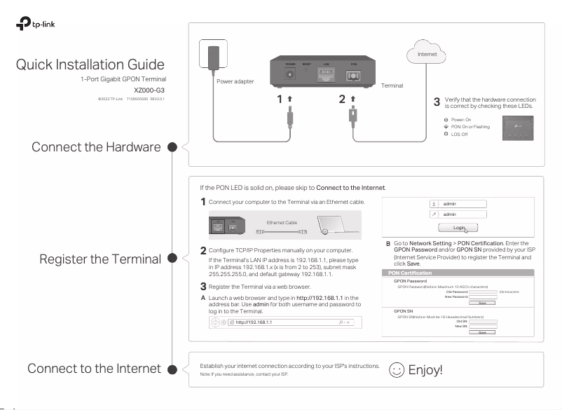 Page 1 de la notice Manuel utilisateur TP-Link XZ000-G3