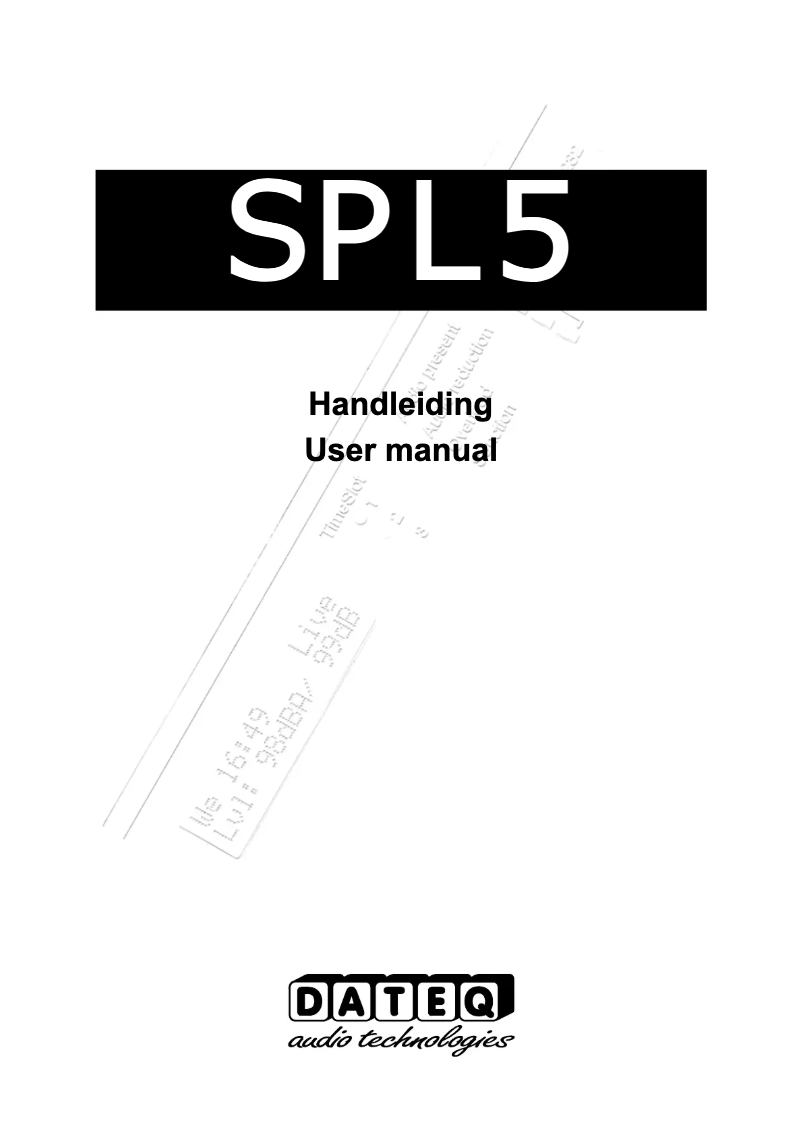 Page n°1 - Manuel utilisateur Dateq SPL-5