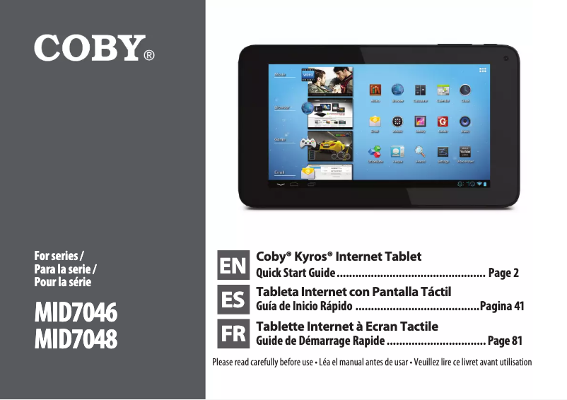 Page n°1 - Manuel utilisateur Coby Kyros MID7046