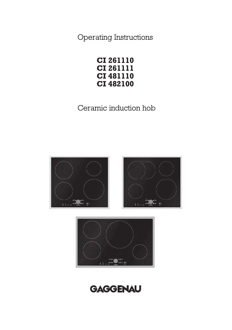 Page 1 of the manual User Manual Gaggenau CI 261-111