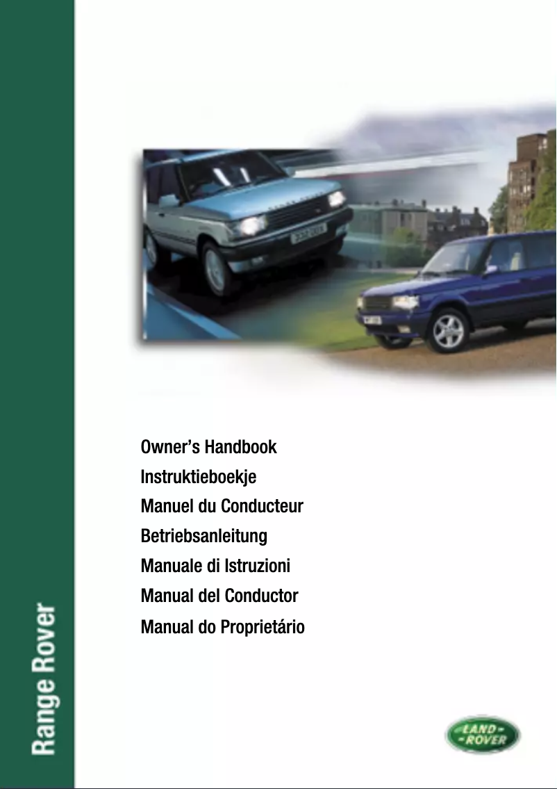 Page 1 de la notice Manuel utilisateur Land Rover Range Rover (2000)