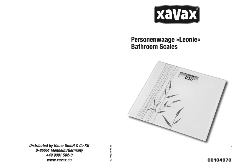 Page 1 de la notice Manuel utilisateur Xavax Leonie