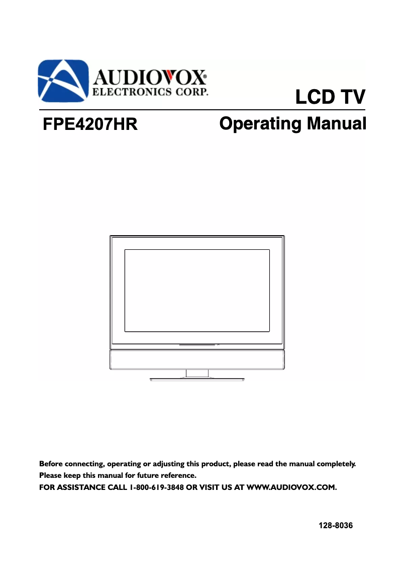 Image de la première page du manuel de l'appareil FPE4207HR