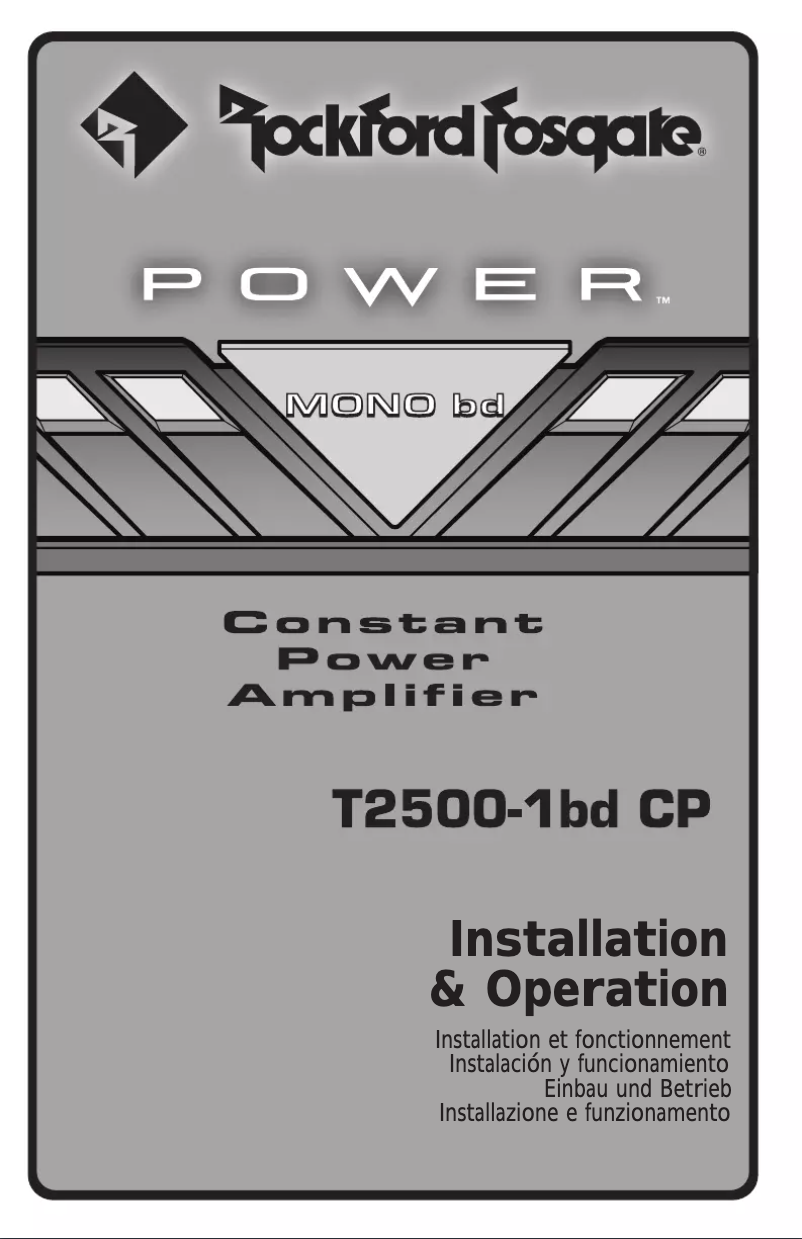Image de la première page du manuel de l'appareil Power T2500-1bdCP