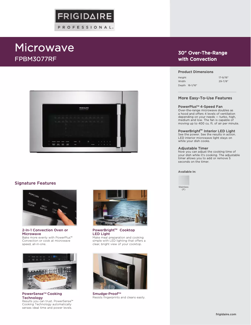 Image de la première page du manuel de l'appareil FPBM3077RF