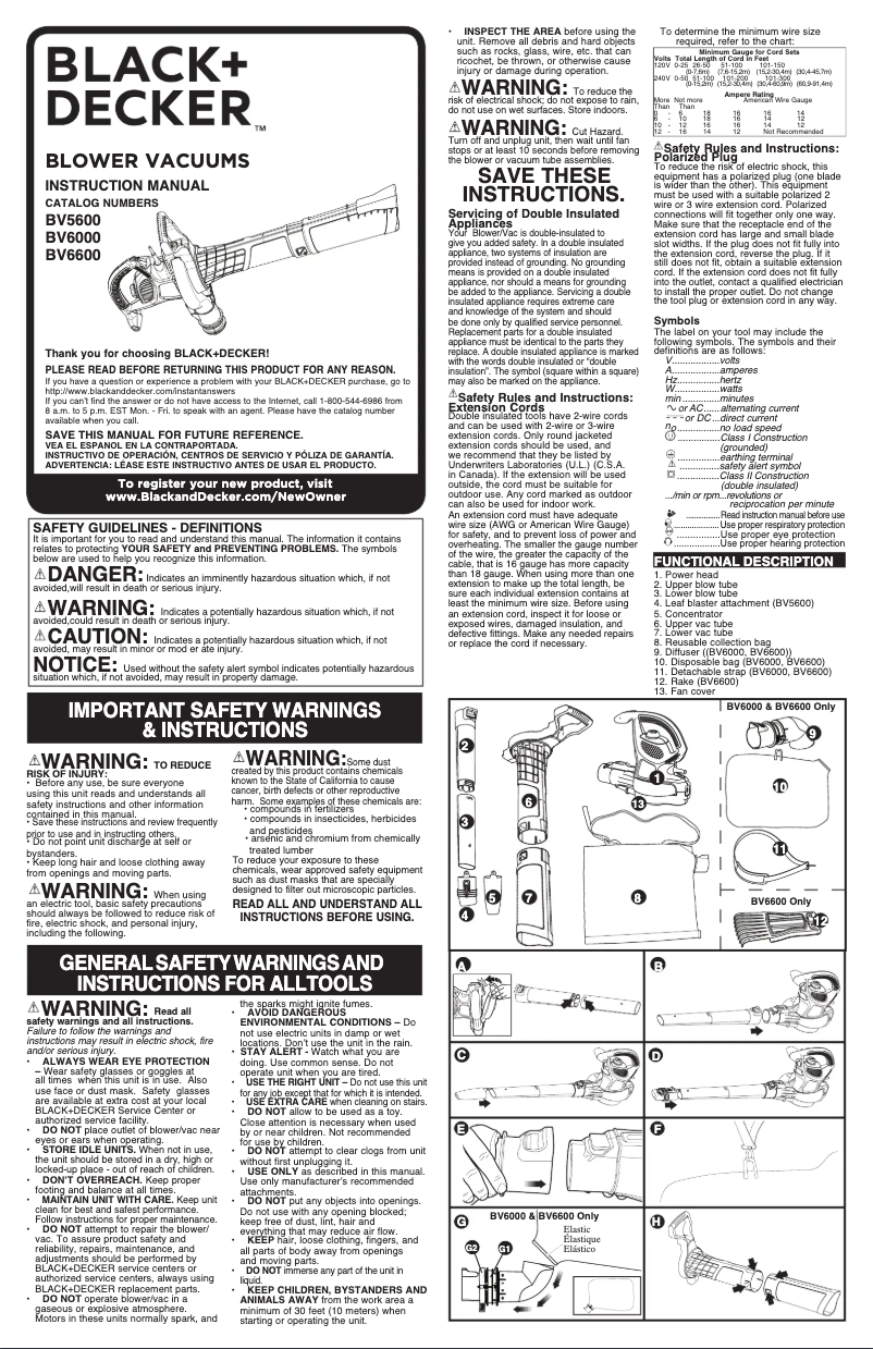 Image de la première page du manuel de l'appareil BV6000