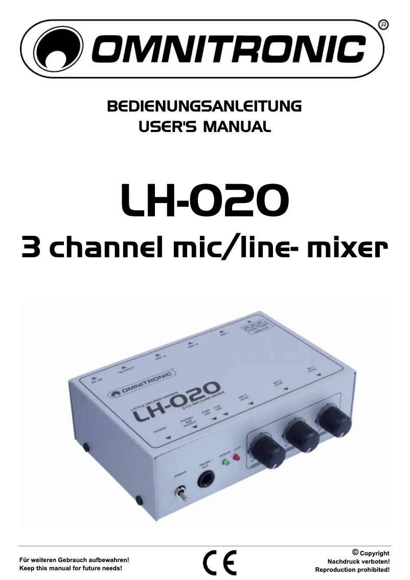 Image de la première page du manuel de l'appareil LH-020