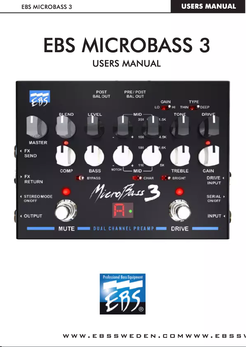 Page n°1 - Manuel utilisateur EBS MicroBass 3