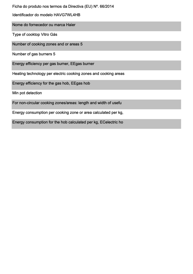 Page 1 de la notice Brochure Haier HAVG7WL4HB