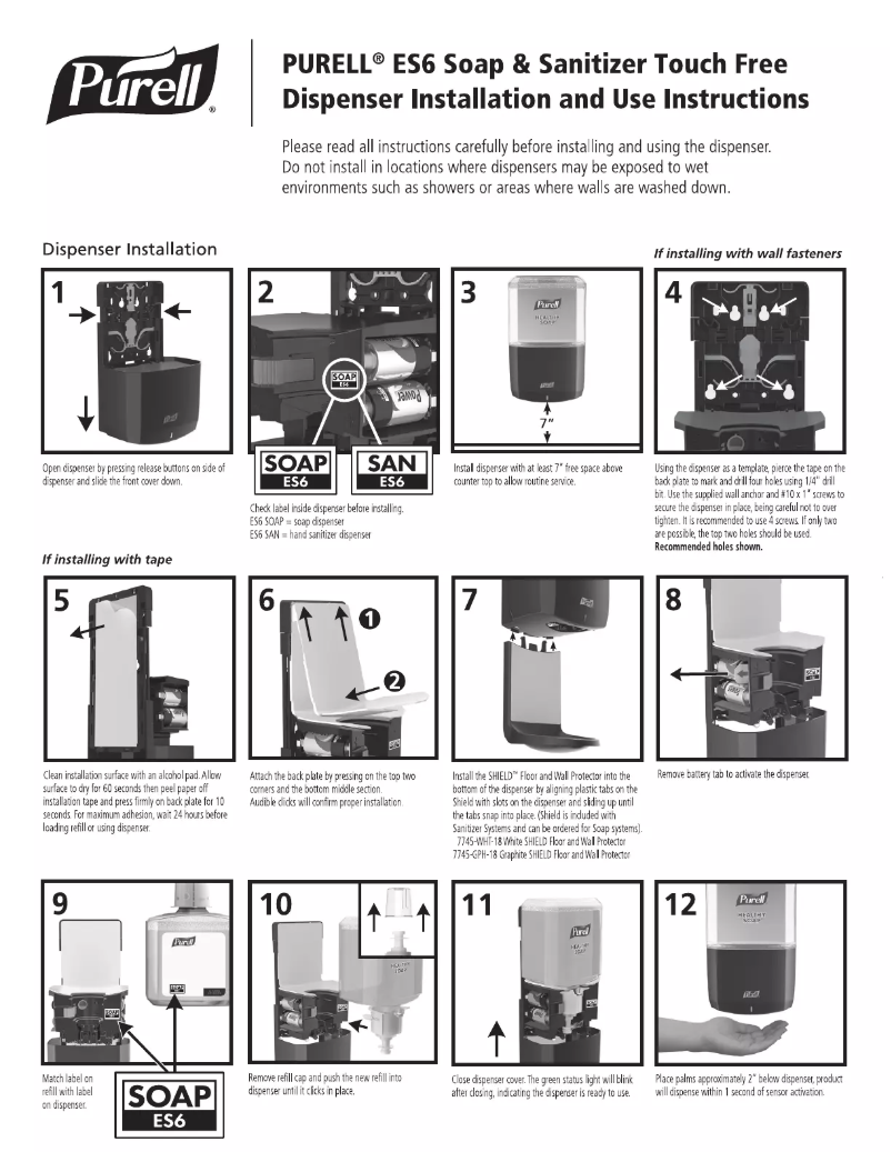 Page n°1 - Manuel utilisateur Purell ES6