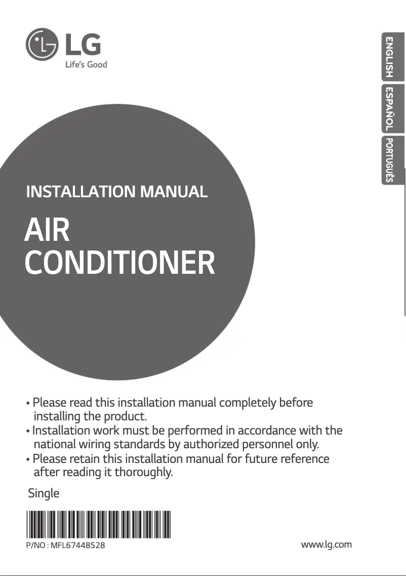 Page 1 de la notice Manuel utilisateur LG AVUQ60GM2A0