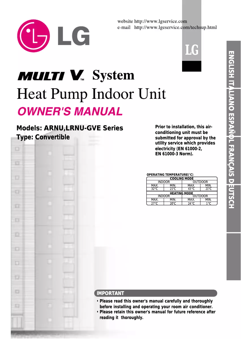 Página 1 del manual Manual de usuario LG ARNU09 GVEA1