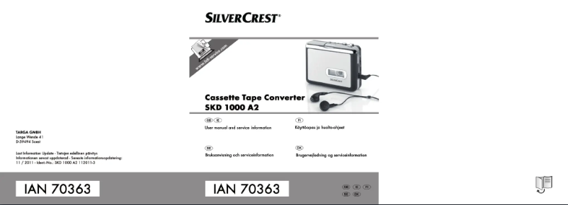 Page n°1 - Manuel utilisateur SilverCrest SKD 1000 A2