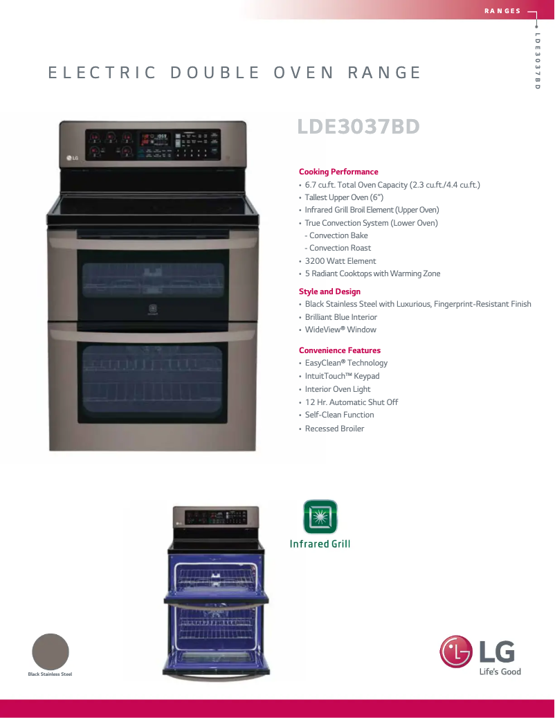 Página 1 del manual Ficha técnica LG LDE3037BD