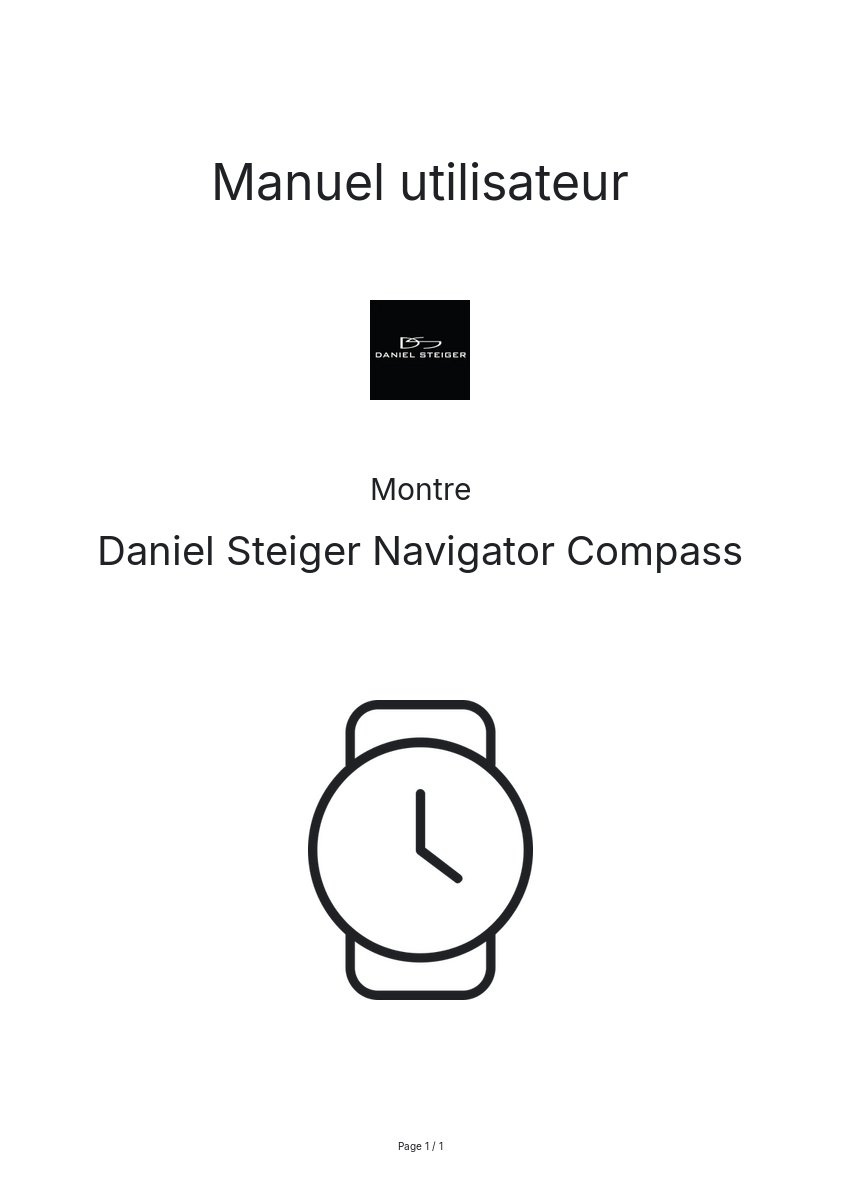 Page n°1 - Manuel utilisateur Daniel Steiger Navigator Compass