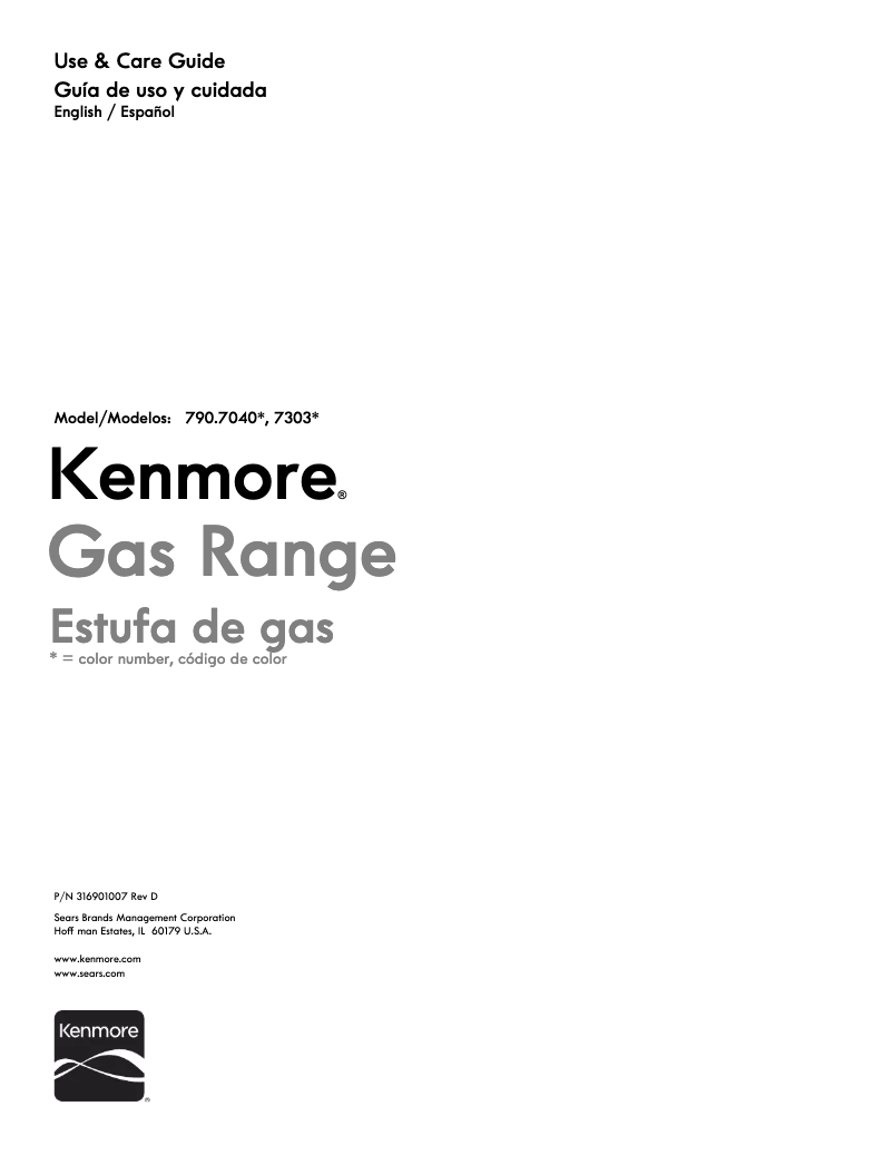 Page n°1 - Manuel utilisateur Kenmore 790.73039