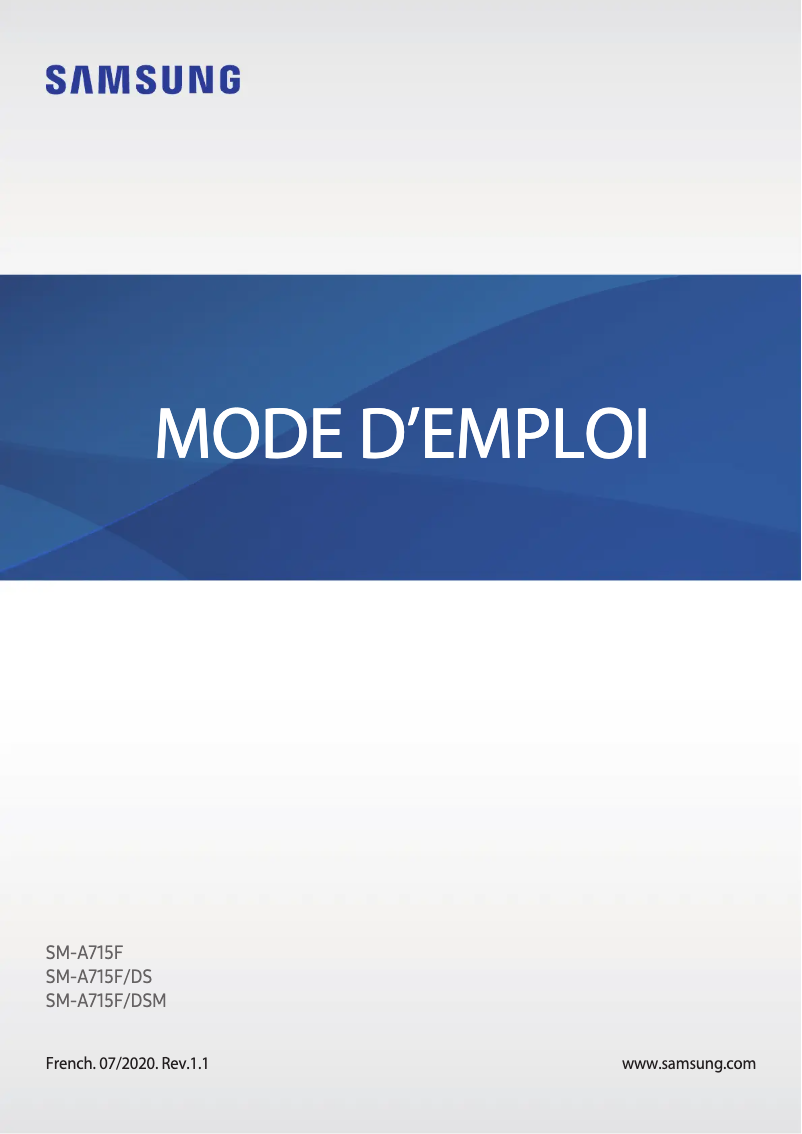 Page n°1 - Manuel utilisateur Samsung Galaxy A72