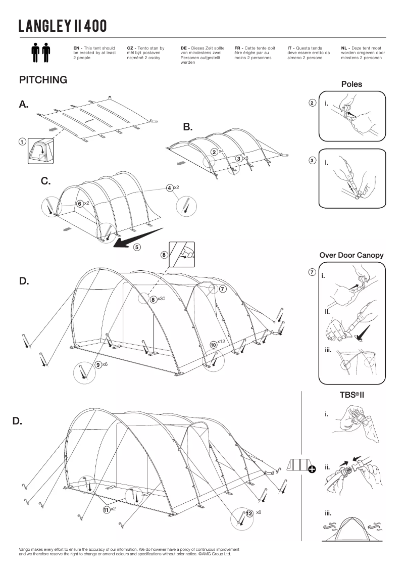 Page n°1 - Manuel utilisateur Vango Langley II 400