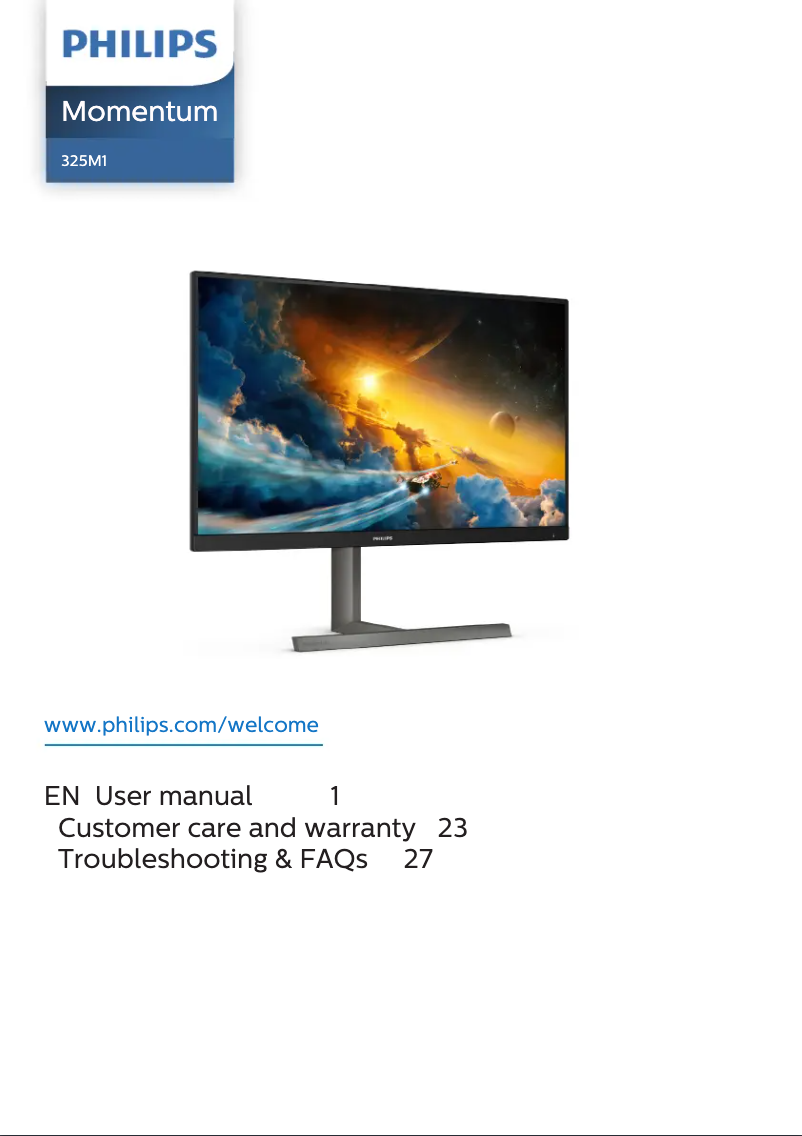 Page 1 de la notice Manuel utilisateur Philips Momentum 325M1RZ
