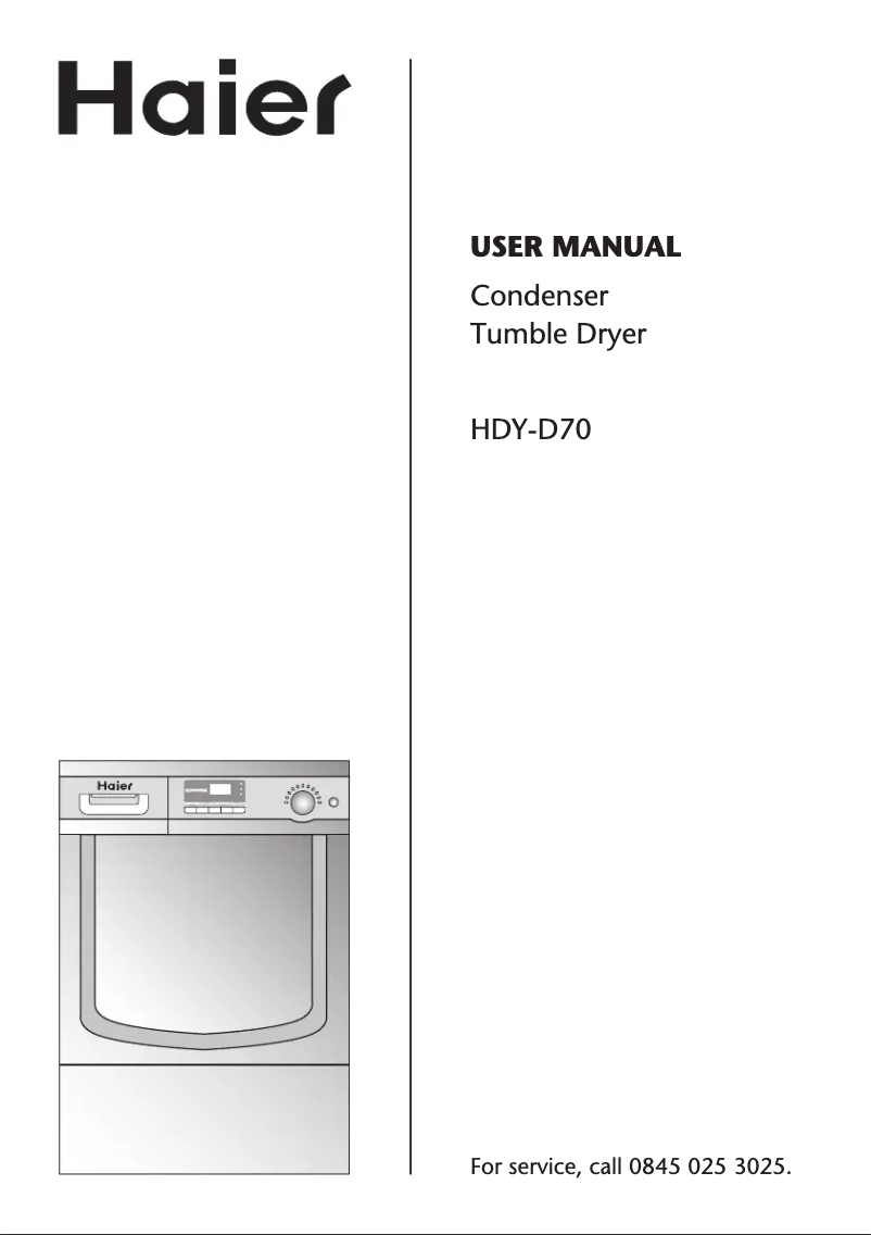Image de la première page du manuel de l'appareil HDY-D70