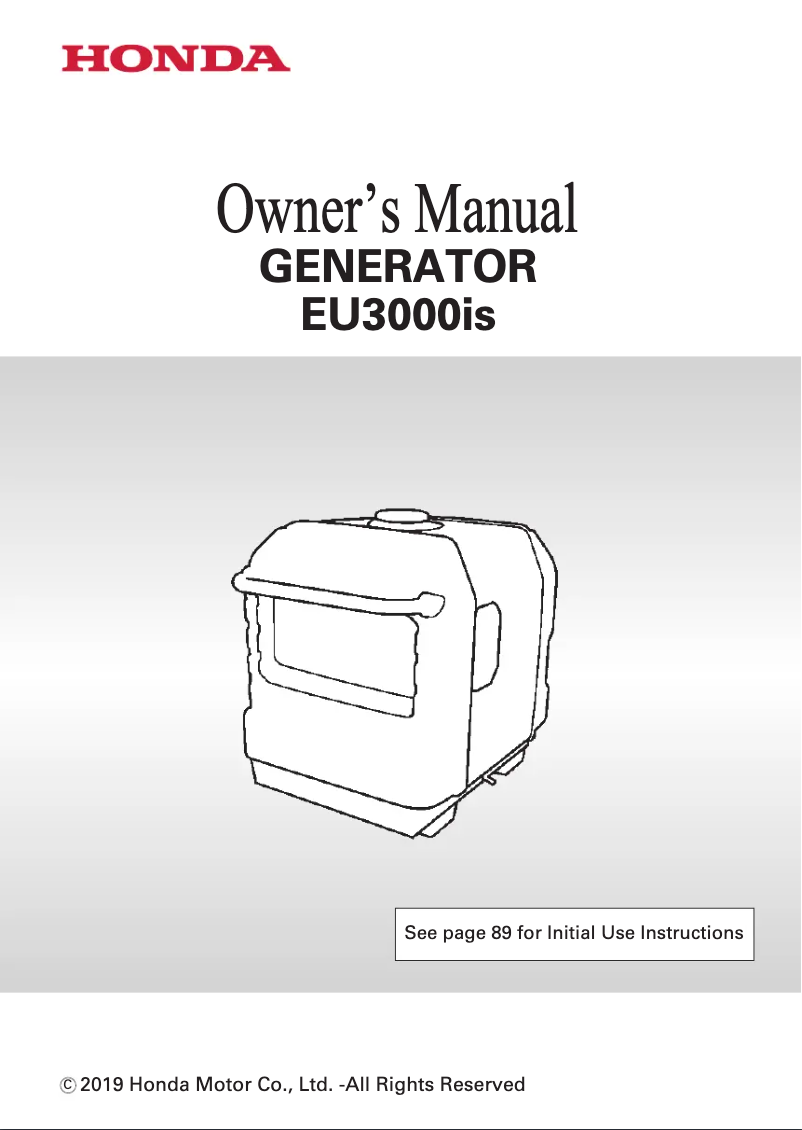 Image de la première page du manuel de l'appareil EU3000iS