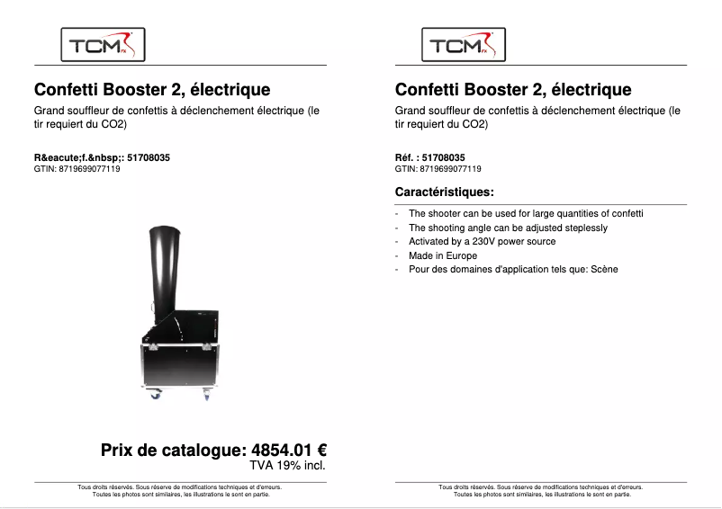 Imagen de la primera página del manual del dispositivo Confetti Booster II