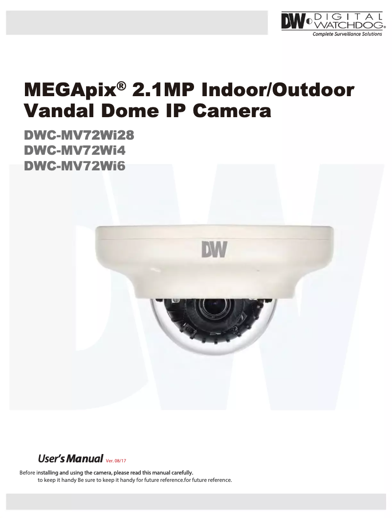 Page n°1 - Manuel utilisateur Digital Watchdog MegaPix DWC-MV72WI28