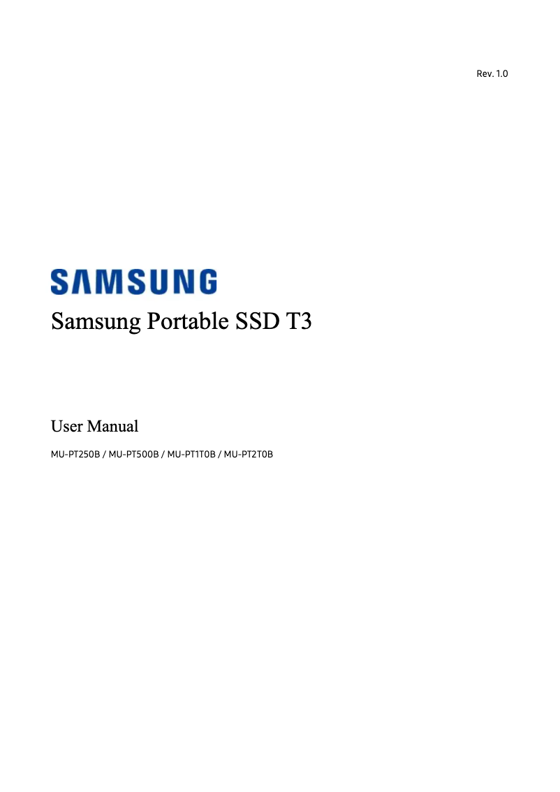 Image de la première page du manuel de l'appareil T3