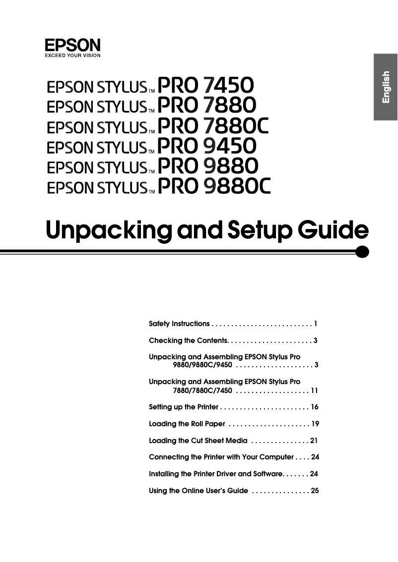 Página 1 del manual Manual de usuario Epson Stylus Pro 9880C