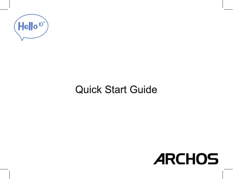 Page n°1 - Guide de démarrage rapide Archos Hello 10