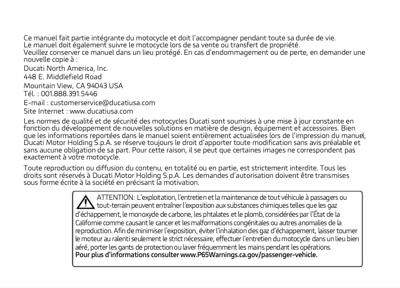 First page image of the manual for Hypermotard 950 (2021)