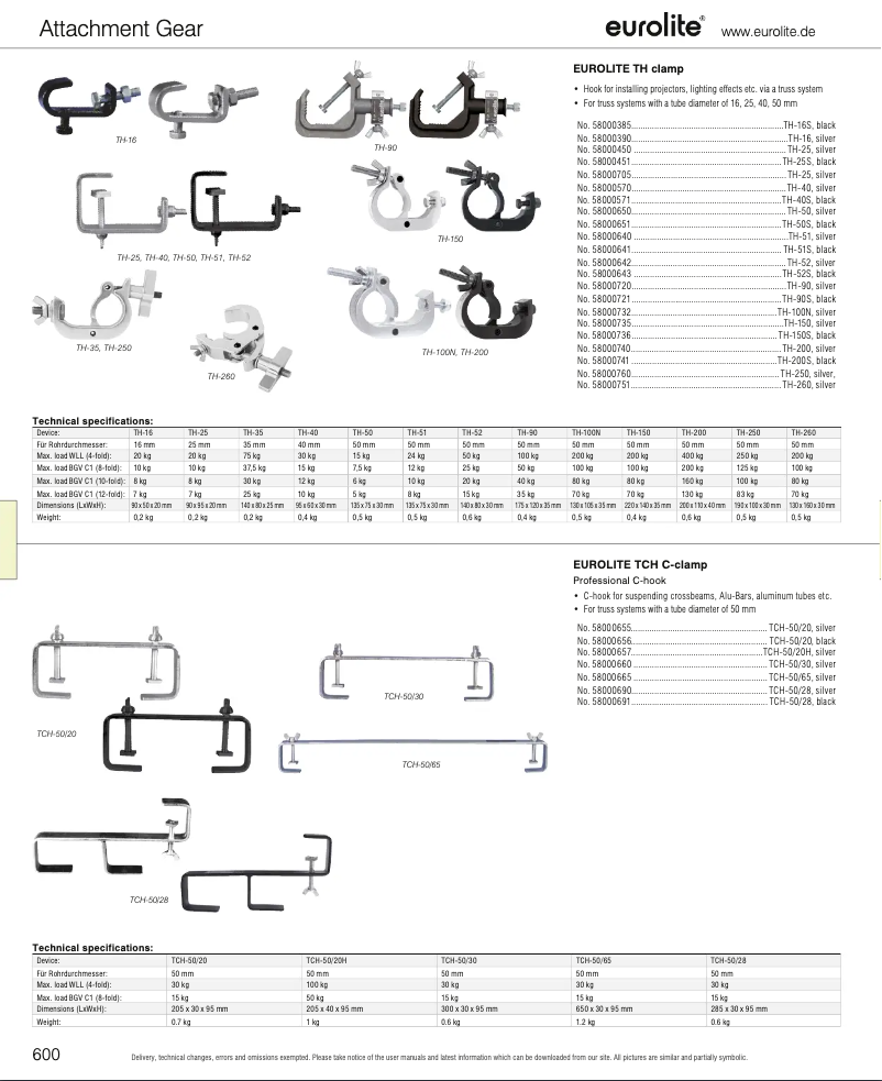 Page n°1 - Catalogue Eurolite TH-50