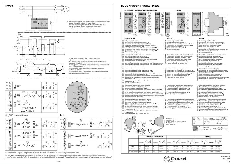 Page 1 de la notice Manuel utilisateur Crouzet H3USN