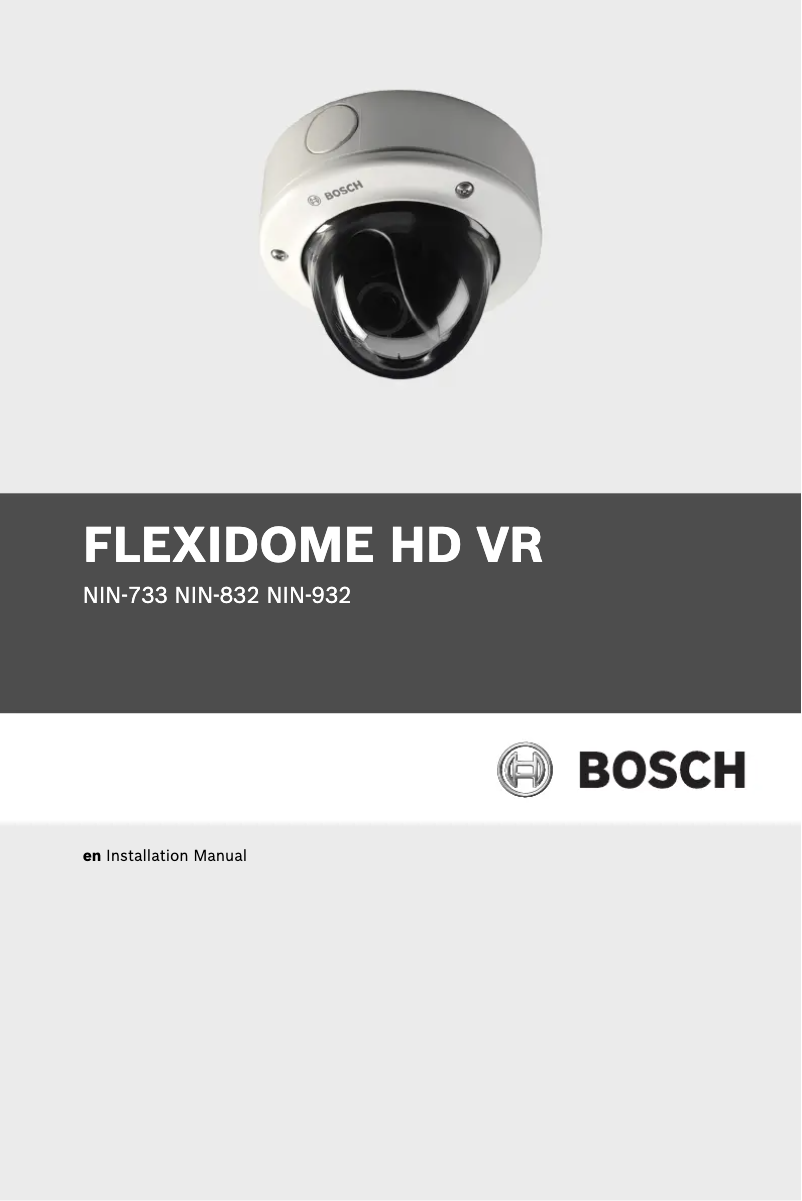 Page n°1 - Manuel utilisateur Bosch FlexiDomeHD NIN-733