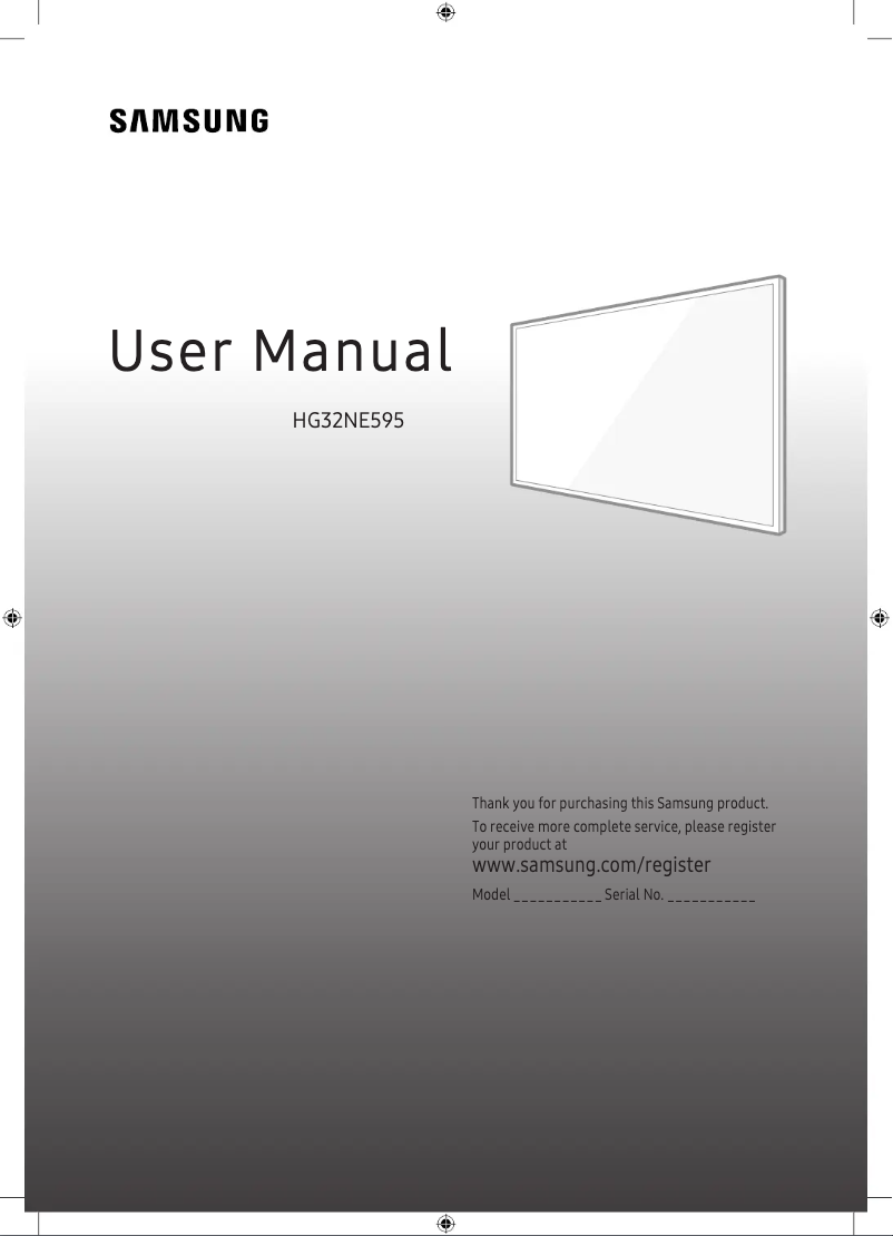 Page 1 de la notice Manuel utilisateur Samsung HG32NE595JG