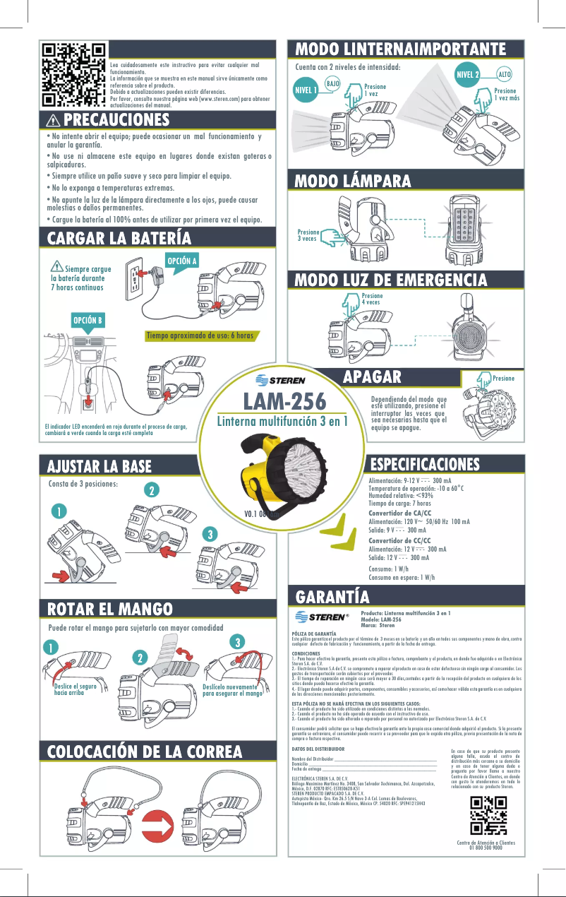 Page 1 de la notice Manuel utilisateur Steren LAM-256