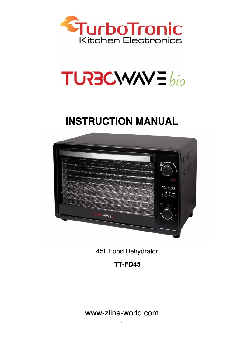 Page 1 de la notice Manuel utilisateur TurboTronic TurboWave Bio TT-FD45