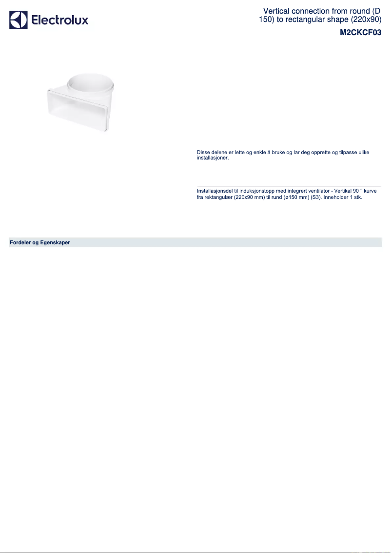 Page 1 de la notice Brochure AEG M2CKCF03