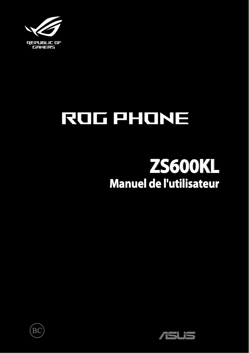 Image de la première page du manuel de l'appareil ROG Phone