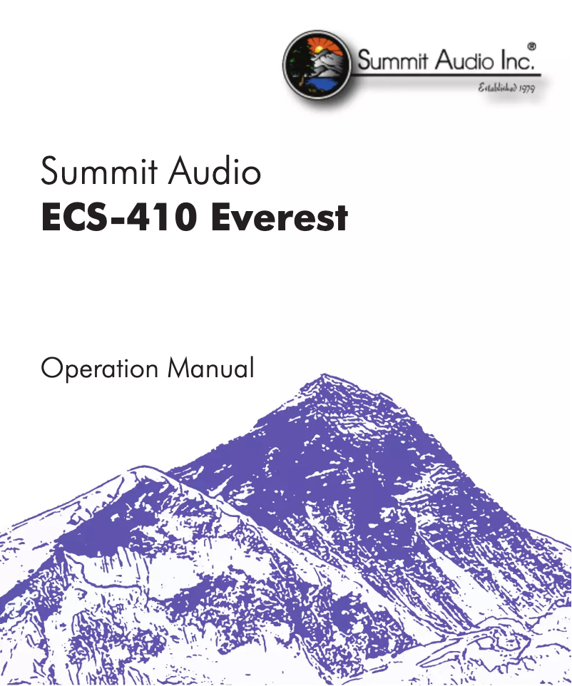 Page 1 de la notice Manuel utilisateur Summit Audio ECS-410 Everest