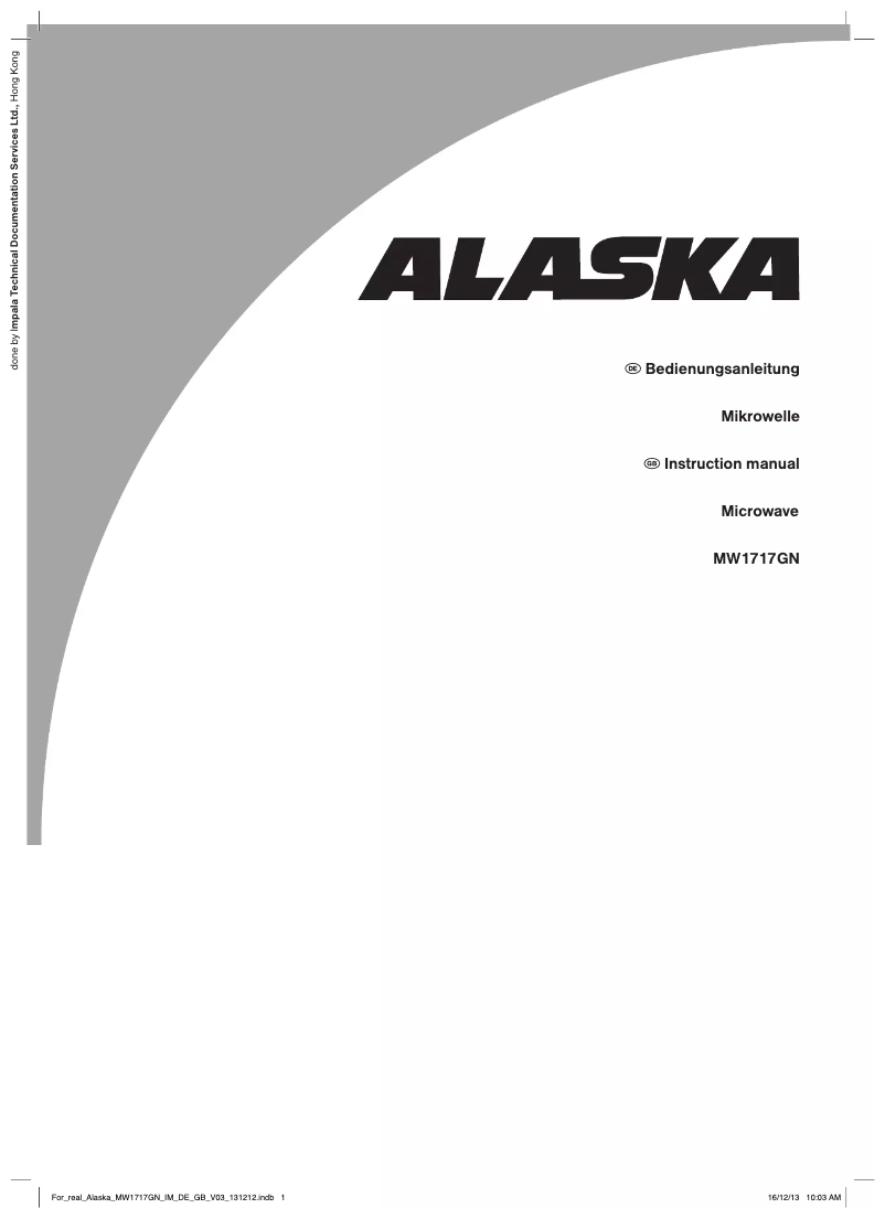 Image de la première page du manuel de l'appareil MW1717GN