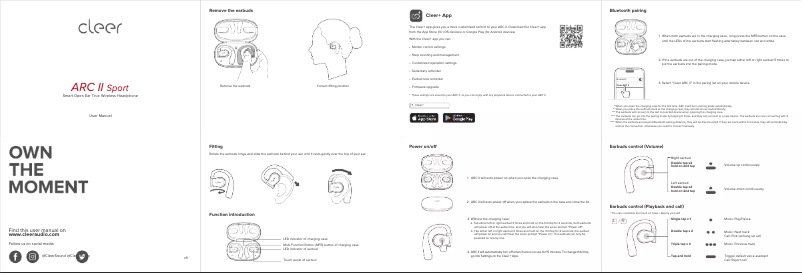Page n°1 - Guide de démarrage rapide Cleer ARC II Sport