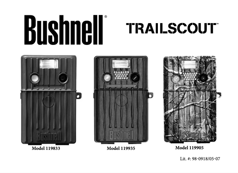 Page 1 de la notice Manuel utilisateur Bushnell TrailScout 119935