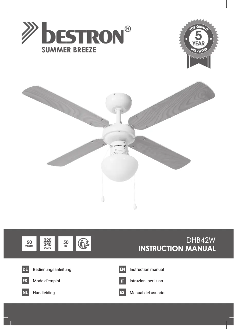 Page n°1 - Mode d'emploi Bestron DHB42W
