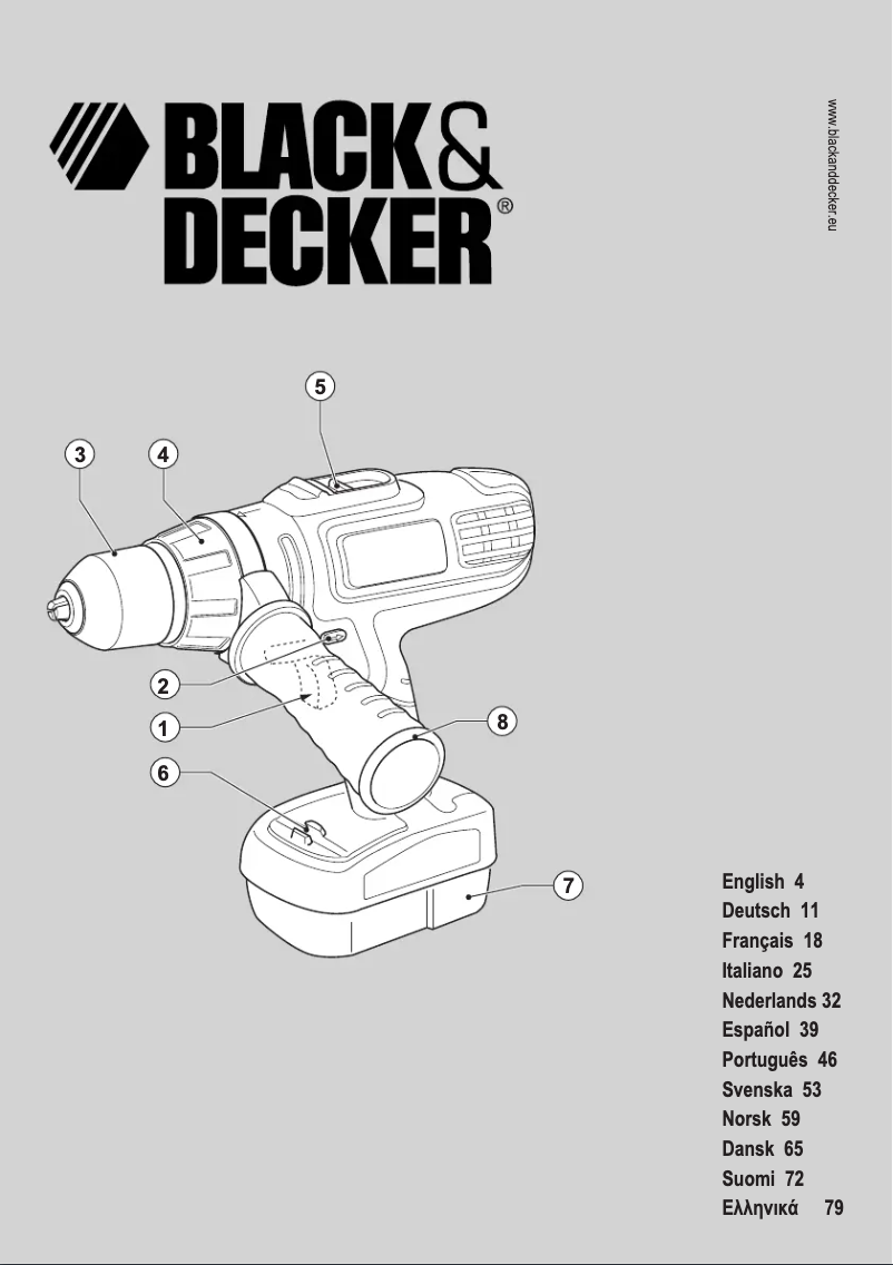 Page 1 de la notice Manuel utilisateur Black & Decker HP146F4BK