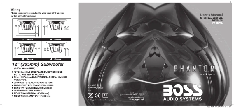 Page n°1 - Manuel utilisateur Boss Phantom P12DVC