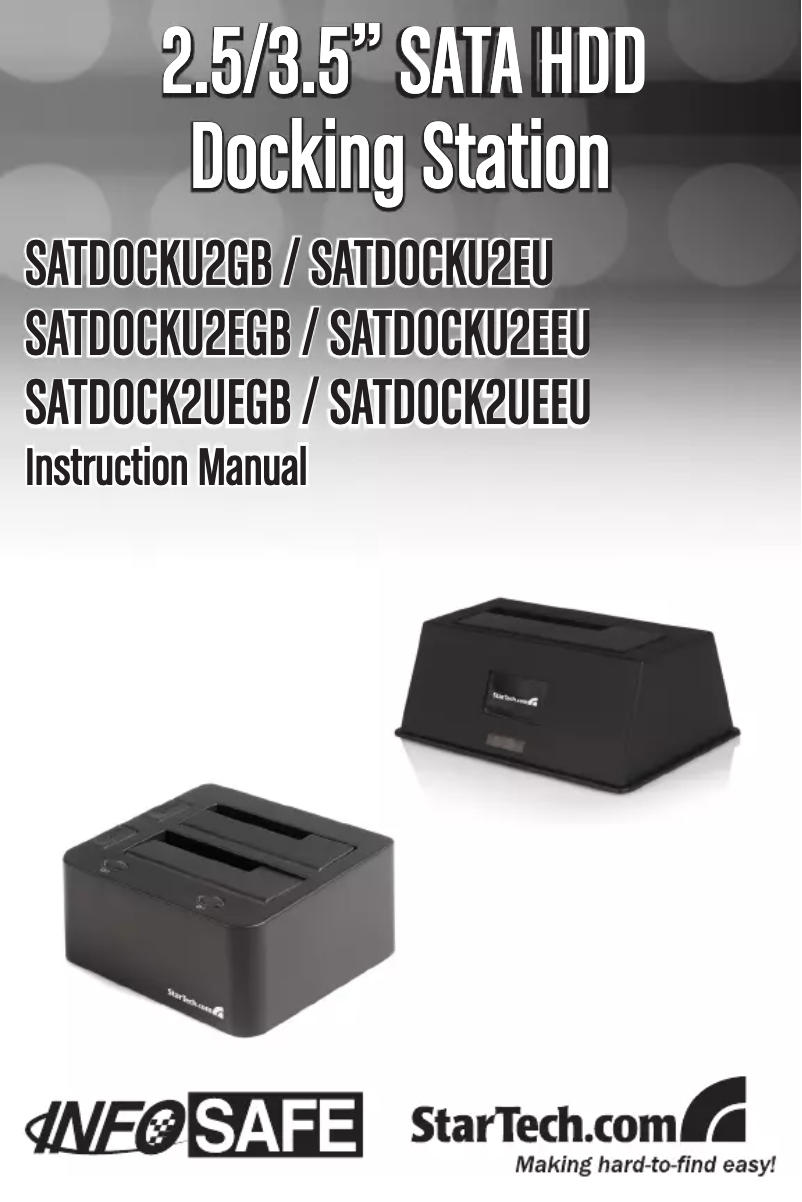 Page n°1 - Manuel utilisateur StarTech.com SATDOCKU2EU