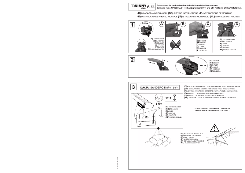 Page n°1 - Manuel utilisateur Twinny Load A 44