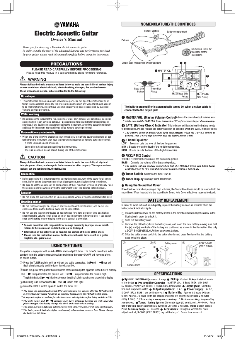 Page 1 de la notice Manuel utilisateur Yamaha NTX900FM