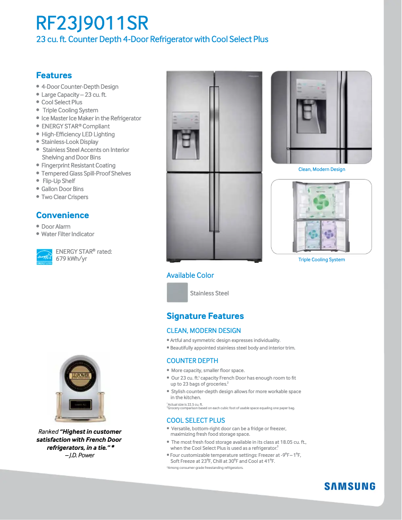 Image de la première page du manuel de l'appareil RF23J9011